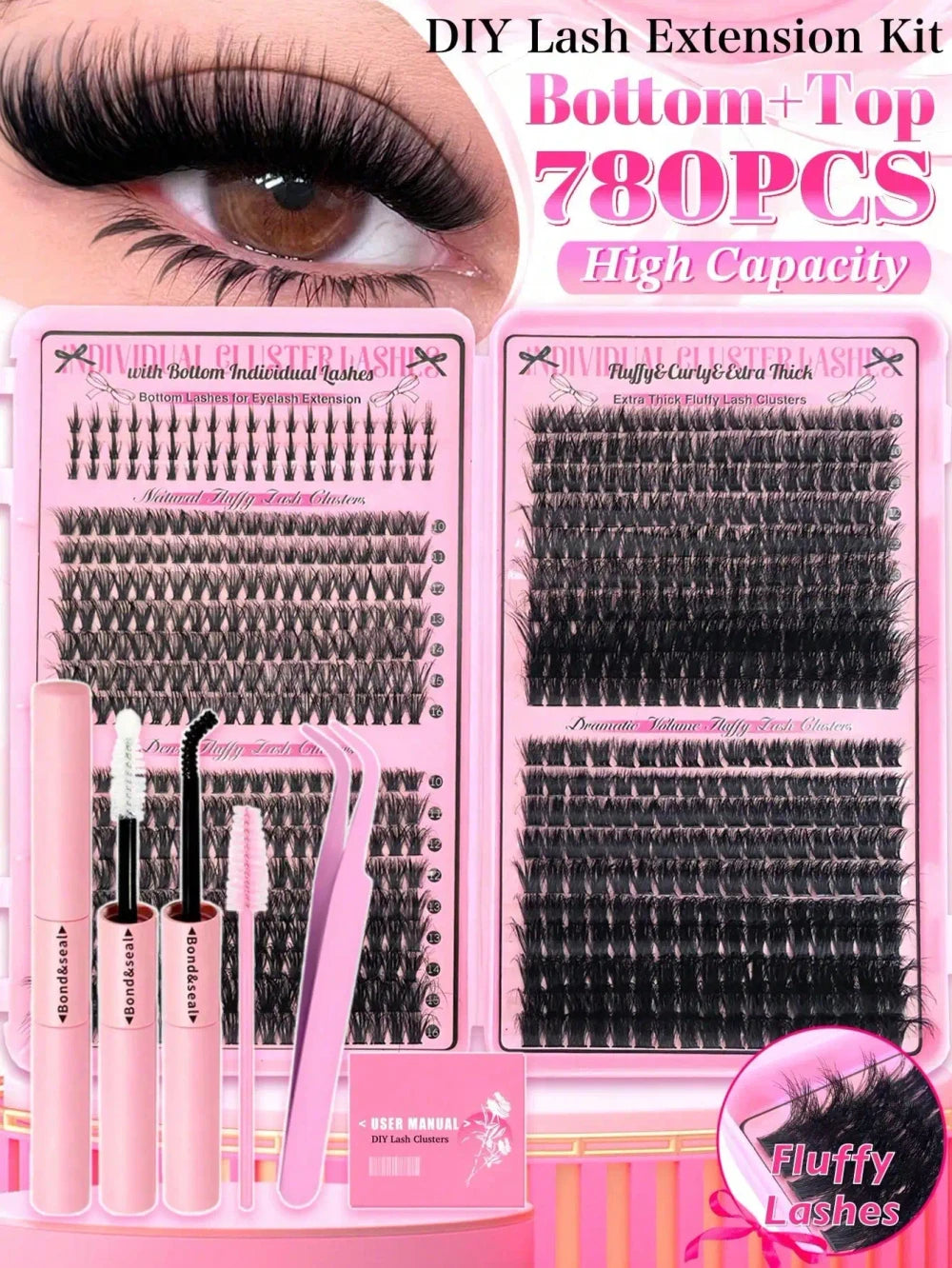 D Curl Cluster Eyelash Extensions