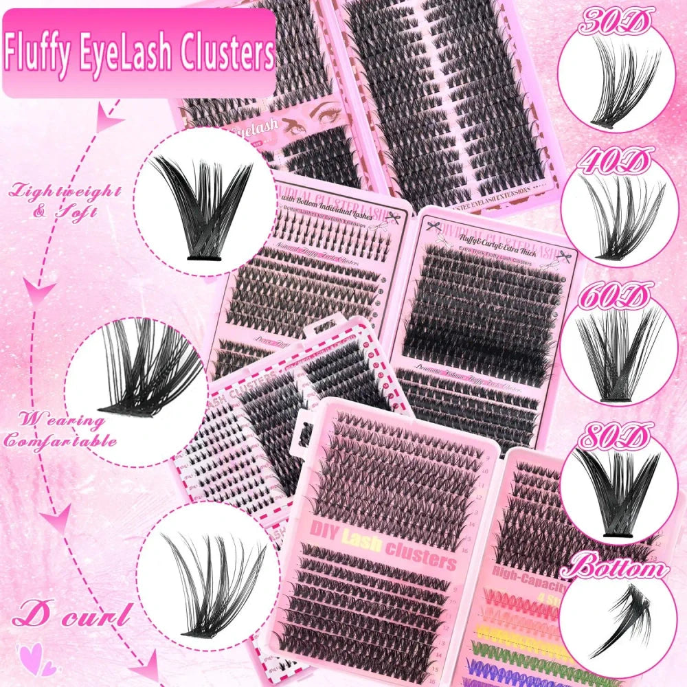 D Curl Cluster Eyelash Extensions